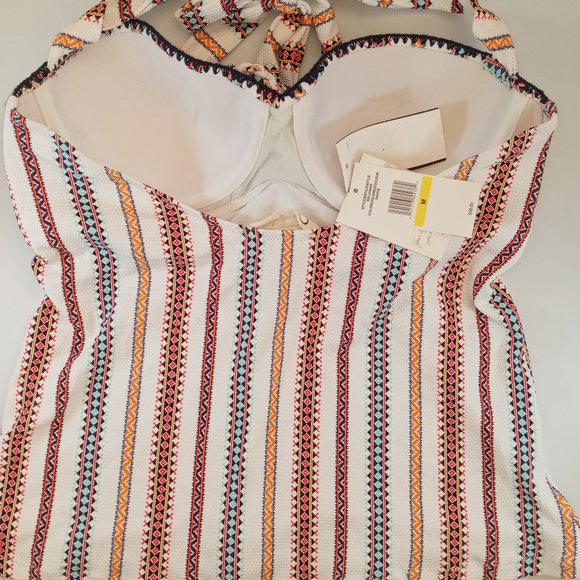 Jessica Simpson Striped textured tankini top. - Picture 5 of 6